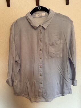 Promod Light Lavender Button-Down Blouse
